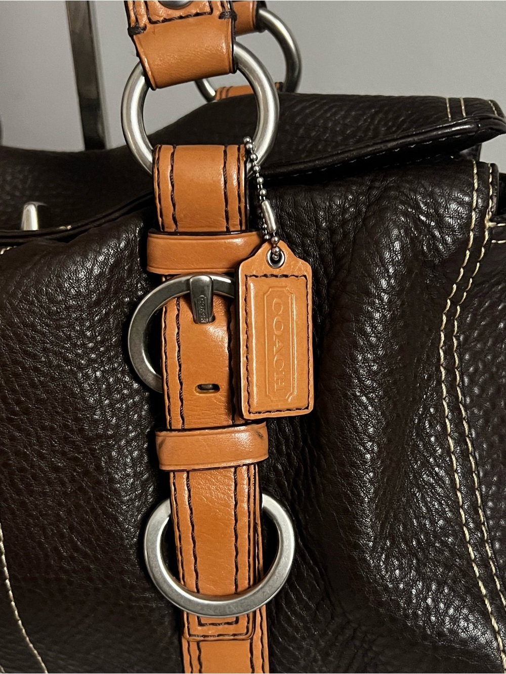 Coach Chelsea Satchel Brown Pebbled Leather F12334 - Picture 2 of 8